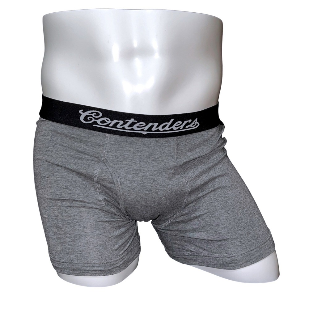 Contenders Mens Challenger Boxer Briefs Grey Black Stripe Ride Control Size S - Picture 2 of 10